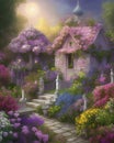 Fairytale house, flowers, colours and fantasy