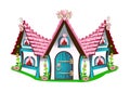 Fairytale house with pink roof