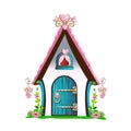 Fairytale house with pink roof