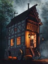 Fairytale house on wheels Royalty Free Stock Photo
