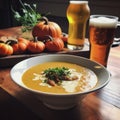 Fairytale-inspired Pumpkin Soup With Dark Beige And Yellow Aesthetics