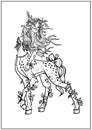 Fairytale isolated character with powerful legs and hooves in full growth, a cartoon deer girl