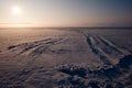 Fairytale landscape in snow and fog