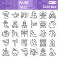 Fairytale line icon set, fantasy symbols collection or sketches. Magic linear style signs for web and app. Vector