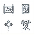 fairytale line icons. linear set. quality vector line set such as satyr, mirror, magic book