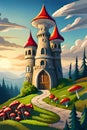 Fairytale magic mushroom castle Royalty Free Stock Photo