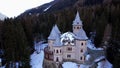 Fairytale medieval castle Savoia in Valle d`Aosta north of Italy.