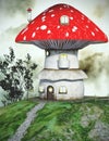 Fairytale mushroom house Royalty Free Stock Photo