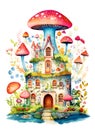 Fairytale mushroom, house, fly agaric Royalty Free Stock Photo
