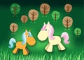 Fairytale pony in forest