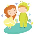 Fairytale Princess Kissing Frog Prince Royalty Free Stock Photo