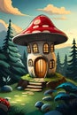 Fairytale toadstool mushroom house
