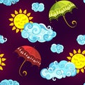 Fairytale Weather Forecast Seamless Pattern