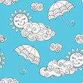 Fairytale Weather Forecast Seamless Pattern