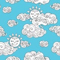 Fairytale Weather Forecast Seamless Pattern