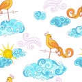 Fairytale Weather Forecast Seamless Pattern