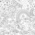 Fairytale Weather Forecast Seamless Pattern Royalty Free Stock Photo