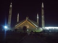 Faisal mosque front landmark night view Royalty Free Stock Photo