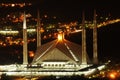 Faisal Mosque at night Royalty Free Stock Photo