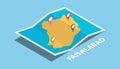 Faisalabad pakistan explore maps location with folded map and pin location maker destination in isometric style