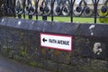 Faith Avenue Road Sign Leading To Church For Religious Worship