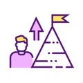 Faith branding color line icon. Successful goal achievement. Pictogram for web page, mobile app, promo. UI UX GUI design element.