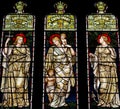 Faith, Charity and Hope in stained glass Royalty Free Stock Photo