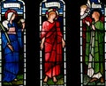 Faith, Charity and Hope in stained glass Royalty Free Stock Photo