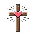 faith christianity color icon vector illustration