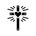 faith christianity glyph icon vector illustration