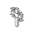 faith christianity isometric icon vector illustration