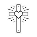 faith christianity line icon vector illustration