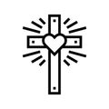 faith christianity line icon vector illustration