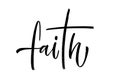 FAITH word. Christian religious calligraphy text faith. Vector illustration with stars. Royalty Free Stock Photo