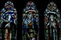 Faith, harity and Hope in stained glass Royalty Free Stock Photo
