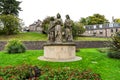 Faith, Hope and Charity saints statues in front of Ness Bank Church, Inverness, Scotland