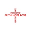 Faith Hope Love, Christian faith icon isolated on white background Royalty Free Stock Photo