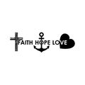 Faith Hope Love, Christian faith icon isolated on white background Royalty Free Stock Photo