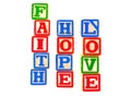 Faith, Hope, Love Letter Blocks Vertical 2