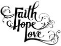Faith hope love - custom calligraphy text Royalty Free Stock Photo
