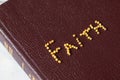 Faith like mustard seed Holy Bible Book concept. Trust God and Jesus Christ