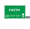 FAITH road sign isolated on white