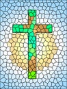 Faith symbol. Stained glassCross Royalty Free Stock Photo