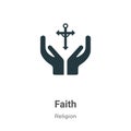 Faith vector icon on white background. Flat vector faith icon symbol sign from modern religion collection for mobile concept and Royalty Free Stock Photo