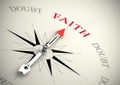 Faith versus doubt, religion or confidence concept Royalty Free Stock Photo