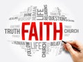 Faith word cloud collage Royalty Free Stock Photo