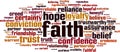 Faith word cloud Royalty Free Stock Photo