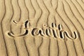 Faith Written in the Sand at Great Sand Dunes National Park and Royalty Free Stock Photo