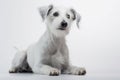 Faithful and Loyal Dog Sitting on White Studio Background