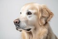 Faithful and Loyal Dog Sitting on White Studio Background